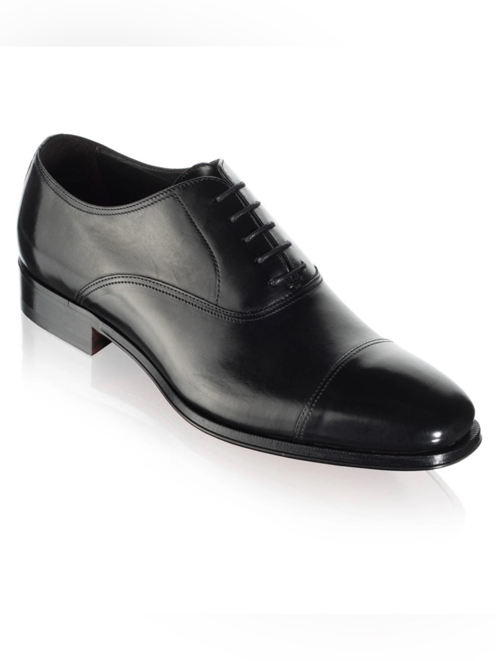 To Boot New York Aidan Black Calf Cap Toe Oxford Shoe, Made in Italy